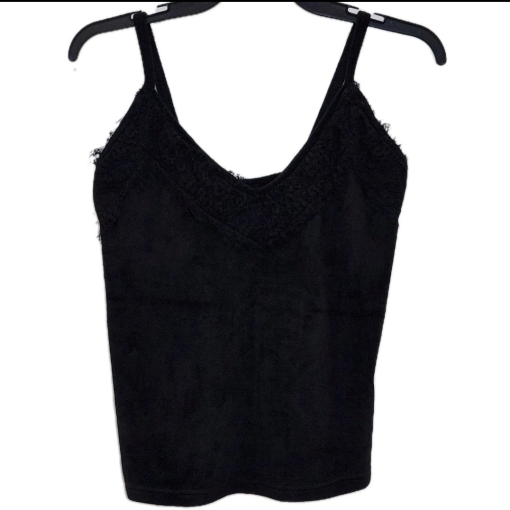 Pineapple Women's XL Velour Cami Lace Trim Sleeveless Tank Whimsigoth